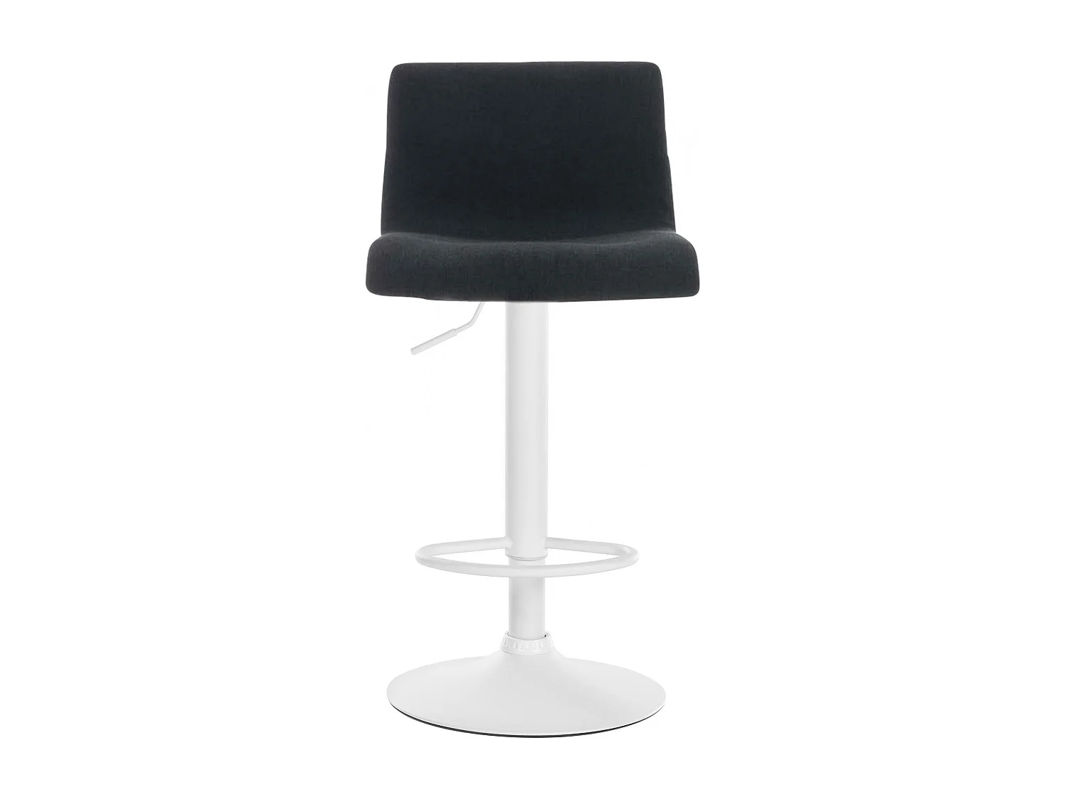 Tabouret de bar - Tissu & Métal blanc mat - Noir - Hover