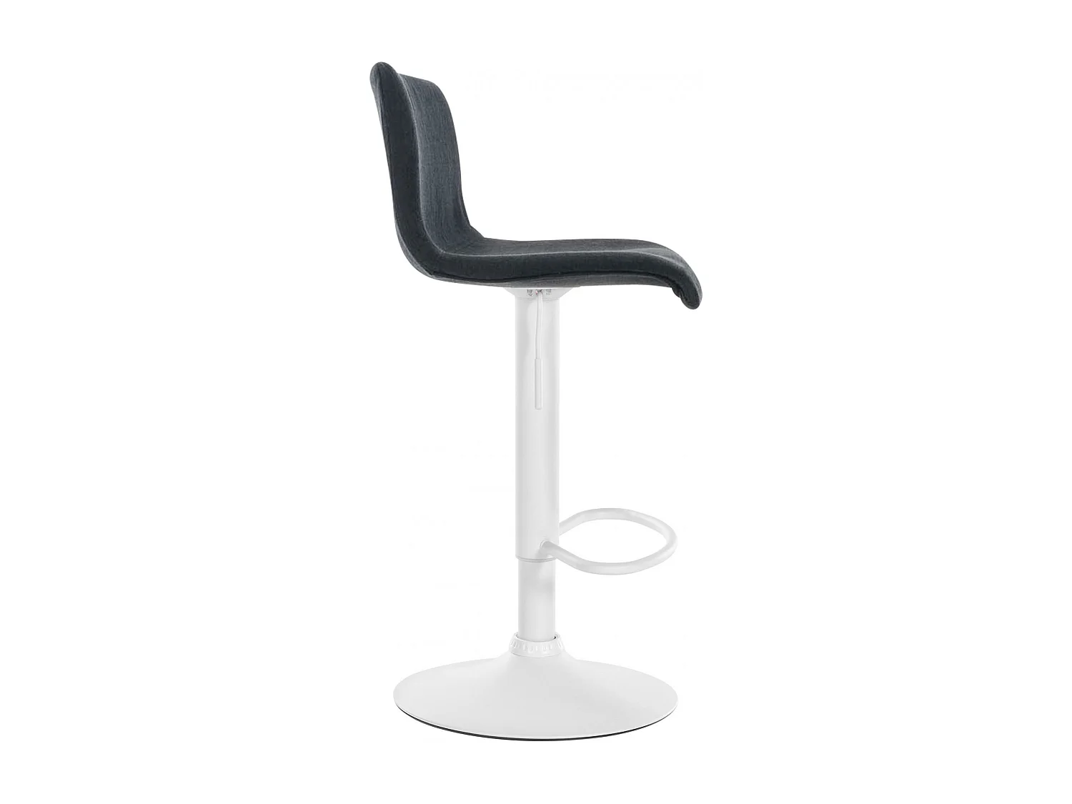 Tabouret de bar - Tissu & Métal blanc mat - Noir - Hover
