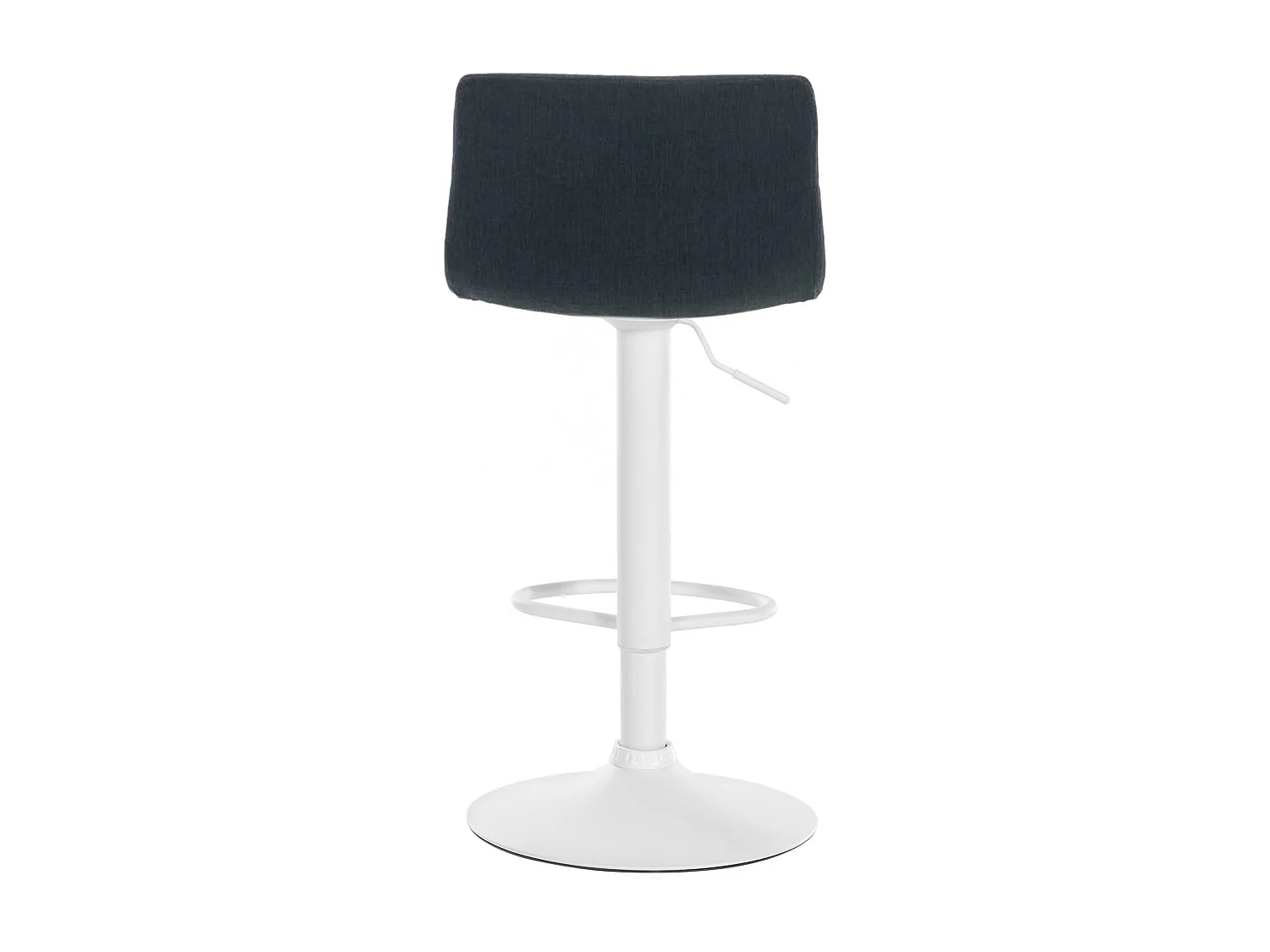 Tabouret de bar - Tissu & Métal blanc mat - Noir - Hover
