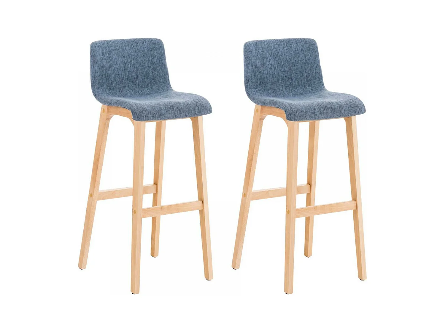 Set van 2  Barkruk - Stof & Hout - blauw - Hover