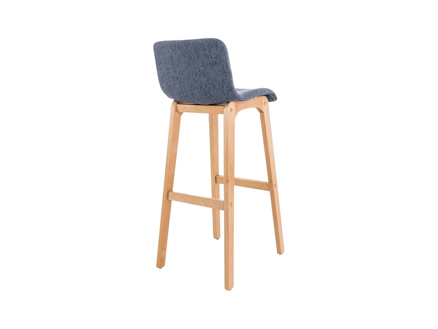 Lot de 2  Tabouret de bar - Tissu & Bois - Bleu - Hover