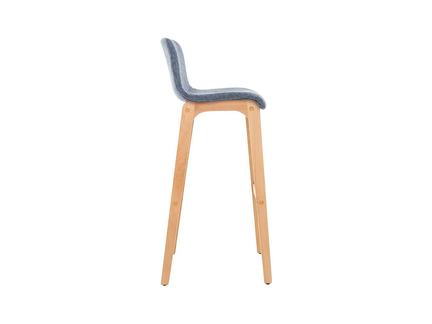 Lot de 2  Tabouret de bar - Tissu & Bois - Bleu - Hover