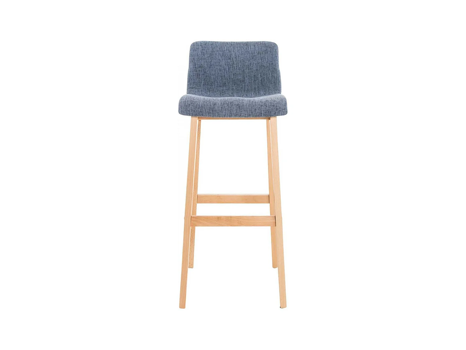 Lot de 2  Tabouret de bar - Tissu & Bois - Bleu - Hover