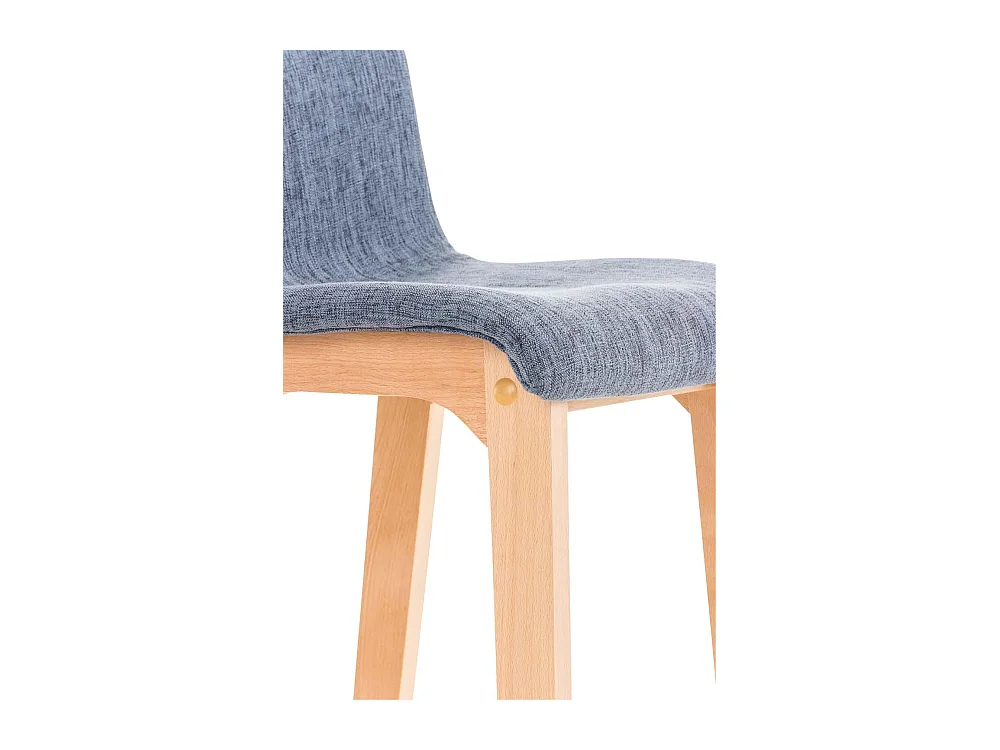 Lot de 2  Tabouret de bar - Tissu & Bois - Bleu - Hover