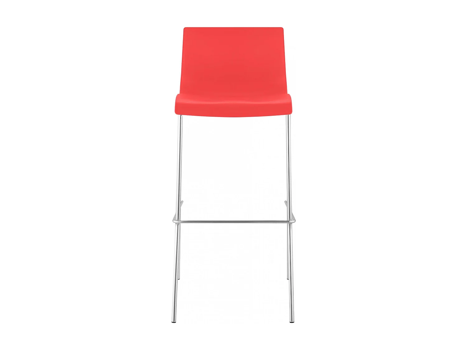Lot de 2  Tabouret de bar - Plastique & Chrome - Rouge - Hover