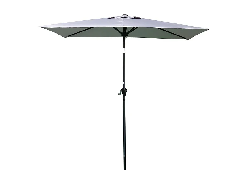 Rechteckiger, neigbarer Sonnenschirm in Hellgrau 135x210 cm