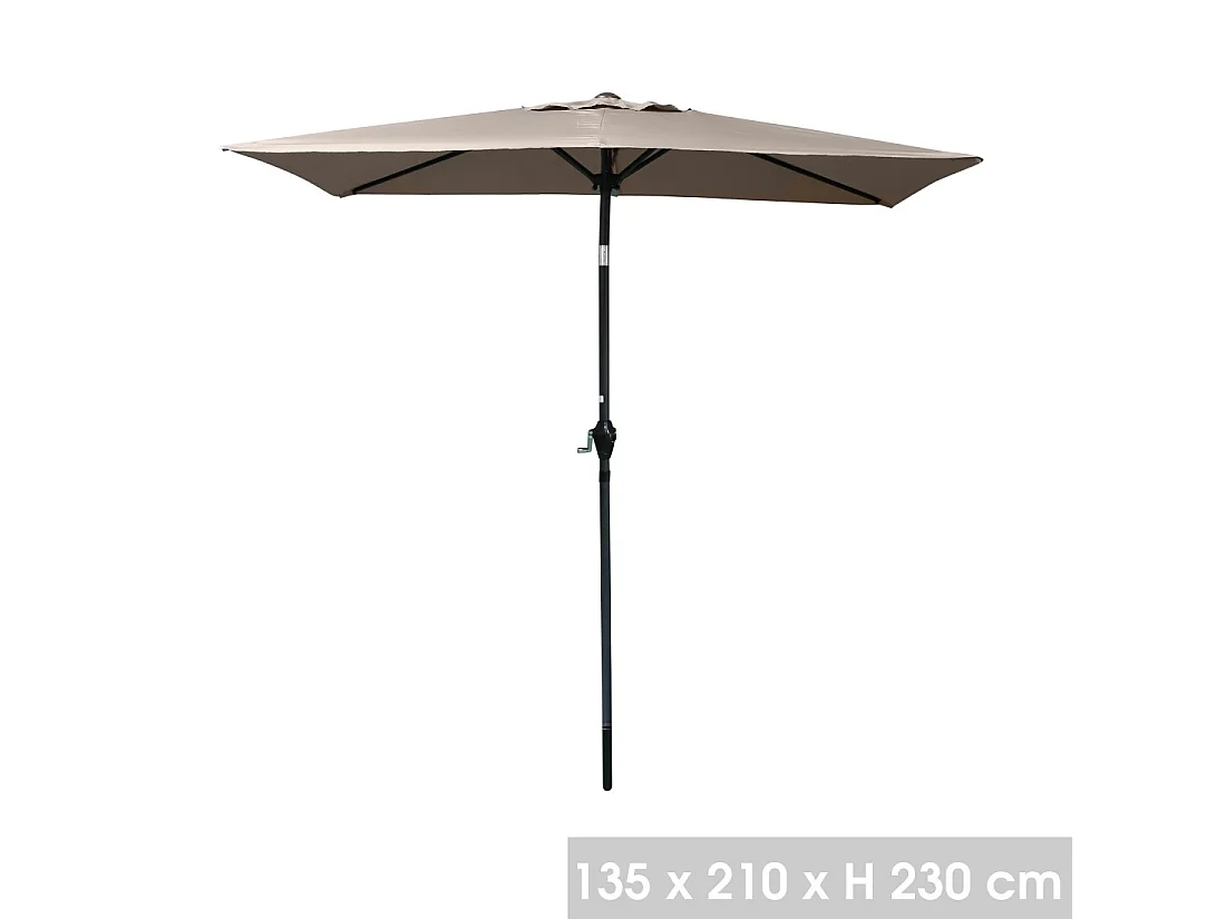 Ombrellone rettangolare inclinabile color taupe 135x210cm