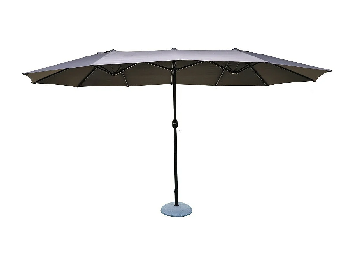 Grande guarda-sol duplo cinza antracite dimensão 264x446cm.
