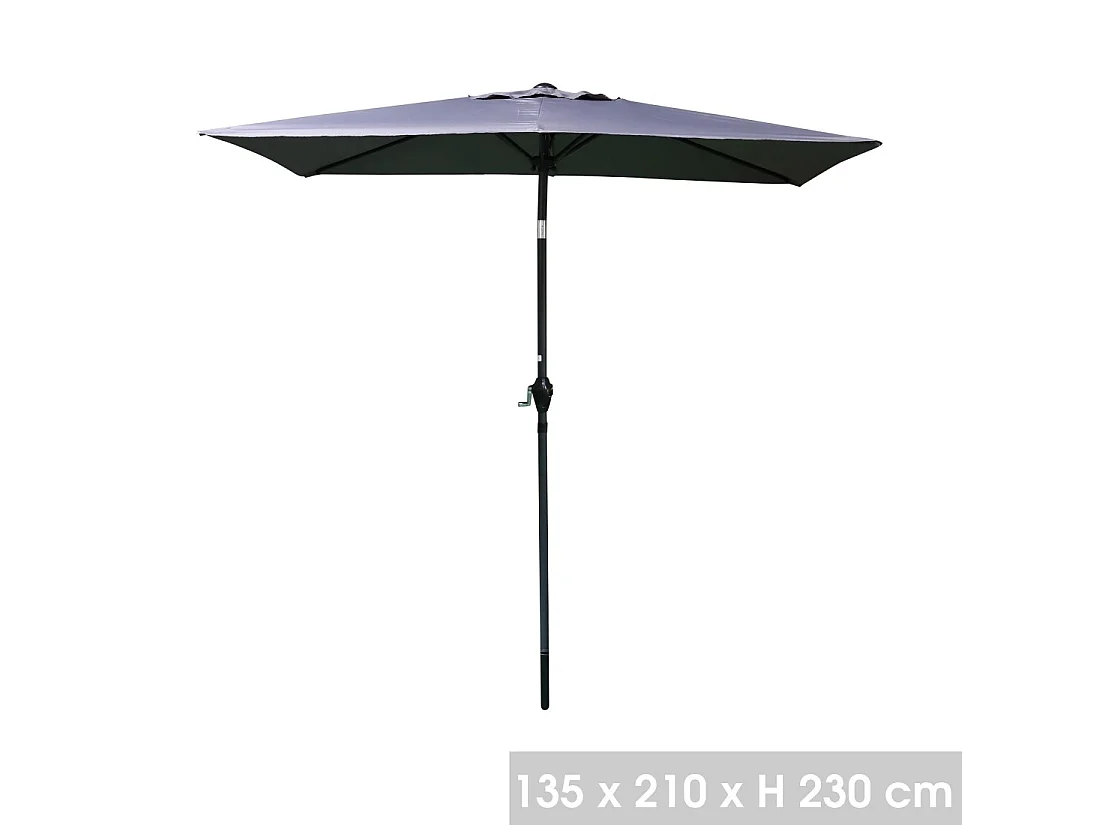 Guarda-sol reclinável cinza antracite, dimensão 135x210cm.