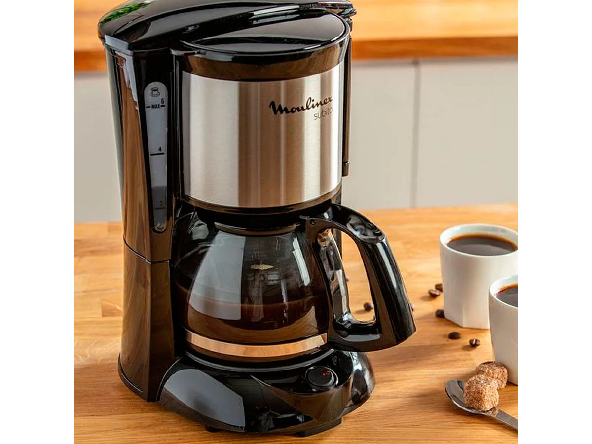 Cafetera de filtro Moulinex Subito FG150813 6 tazas 650W negro