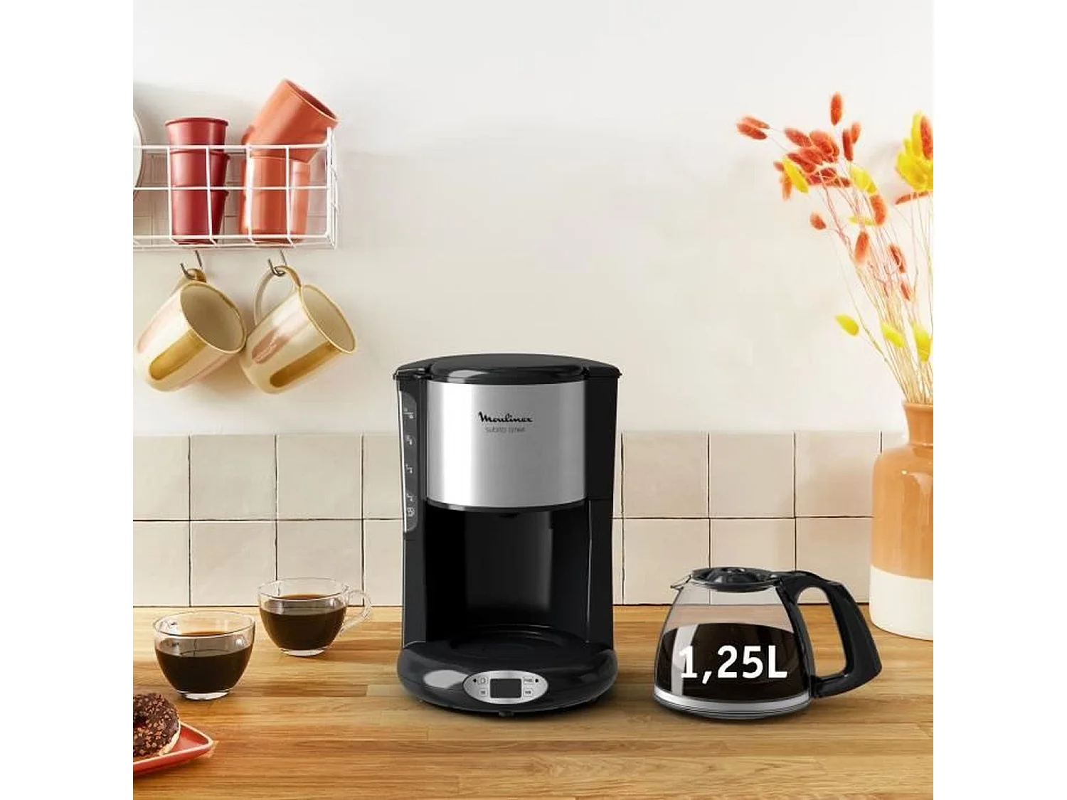 MOULINEX Caffettiera a filtro, capacità 1,25 L, da 10 a 15 tazze