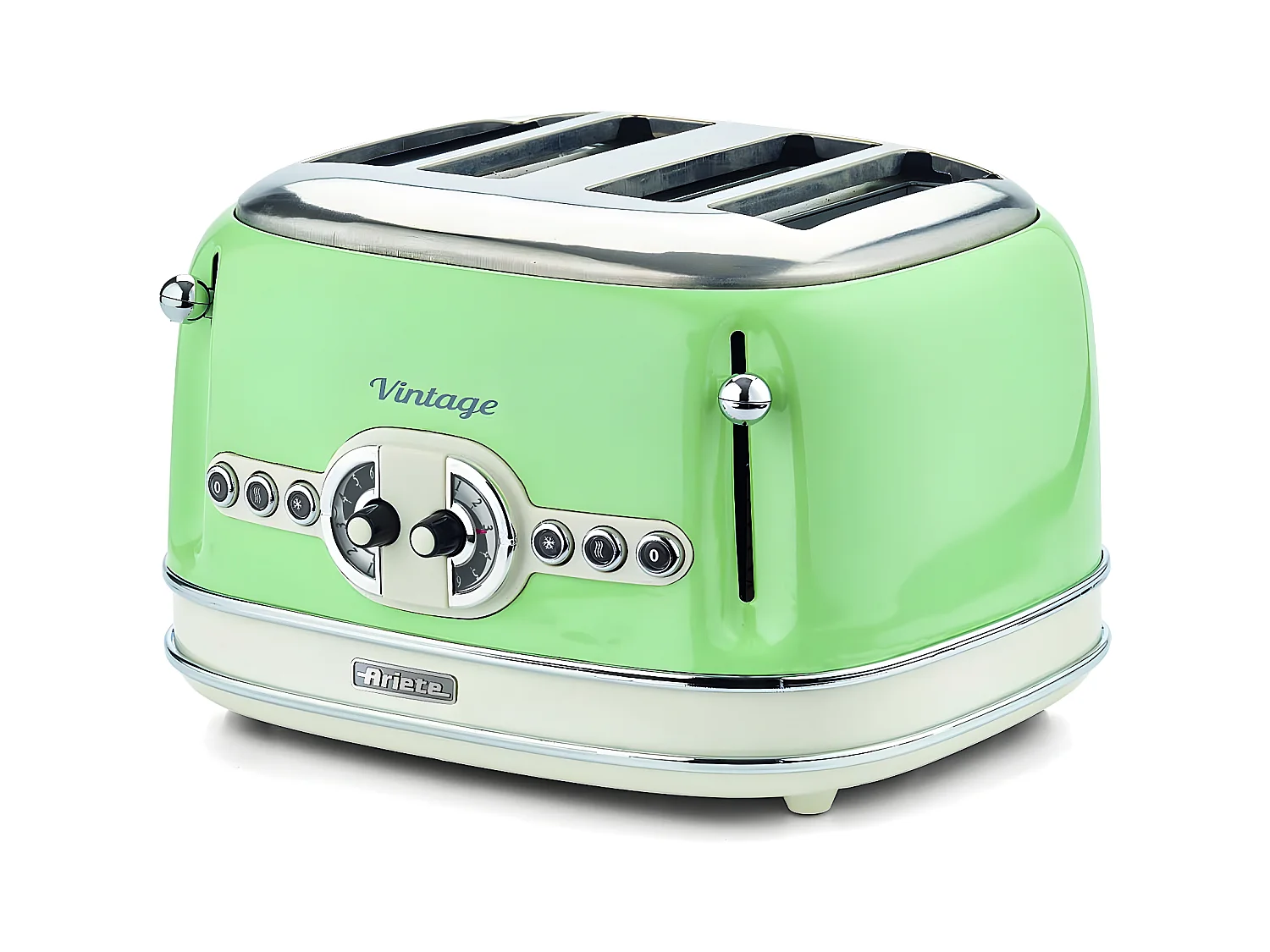 Tostapane Vintage 4 Fette - 6 Livelli di Tostatura, Funzione Defrost - Verde