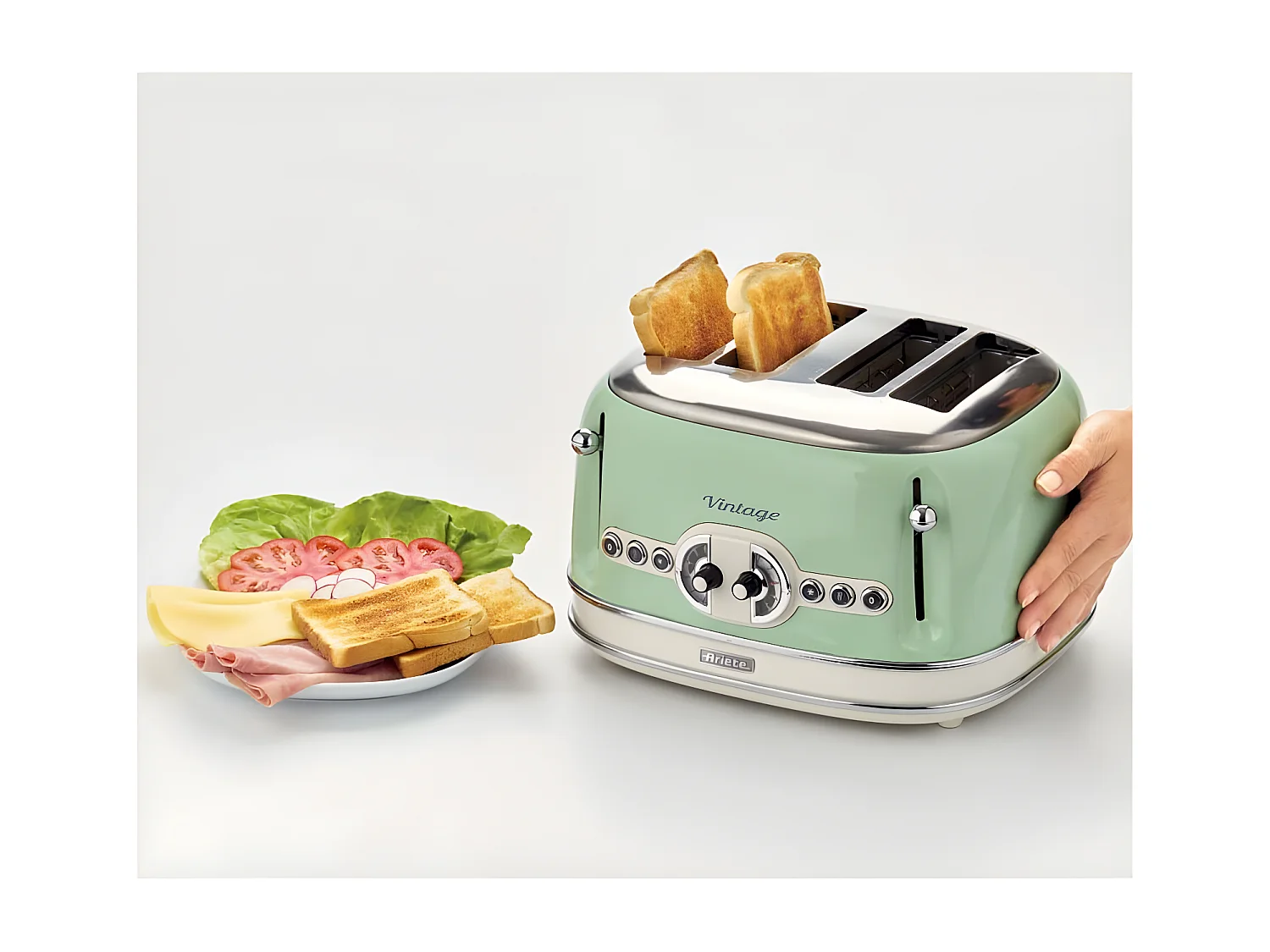 Grille pain 4 fentes vintage vert