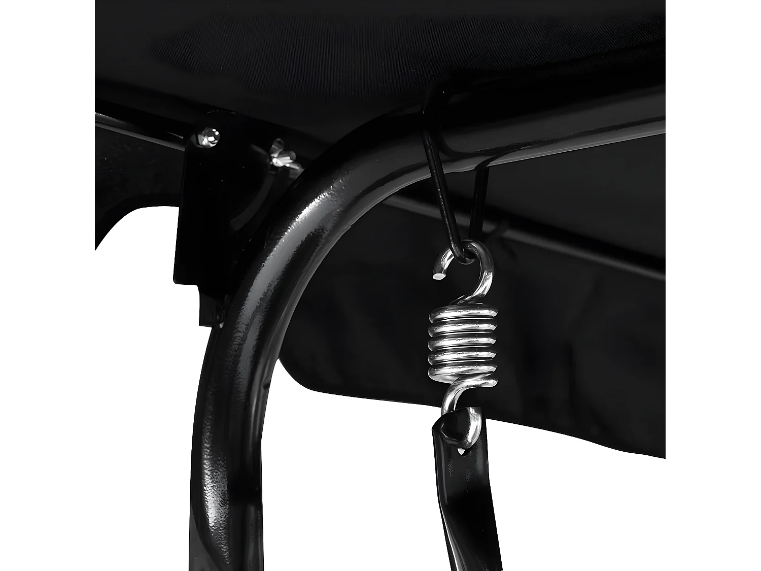 Balancelle de Jardin sur Pied pour 3 Personnes avec Toit Imperméabilisant Idéal pour Jardin Terrasse Noir