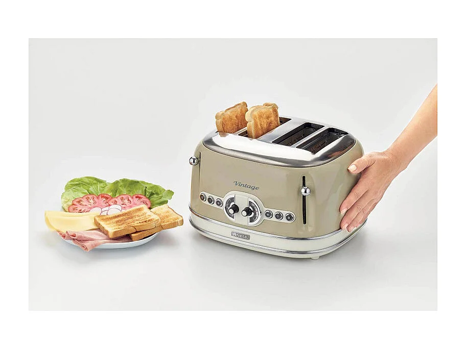 Grille pain 4 fentes vintage beige