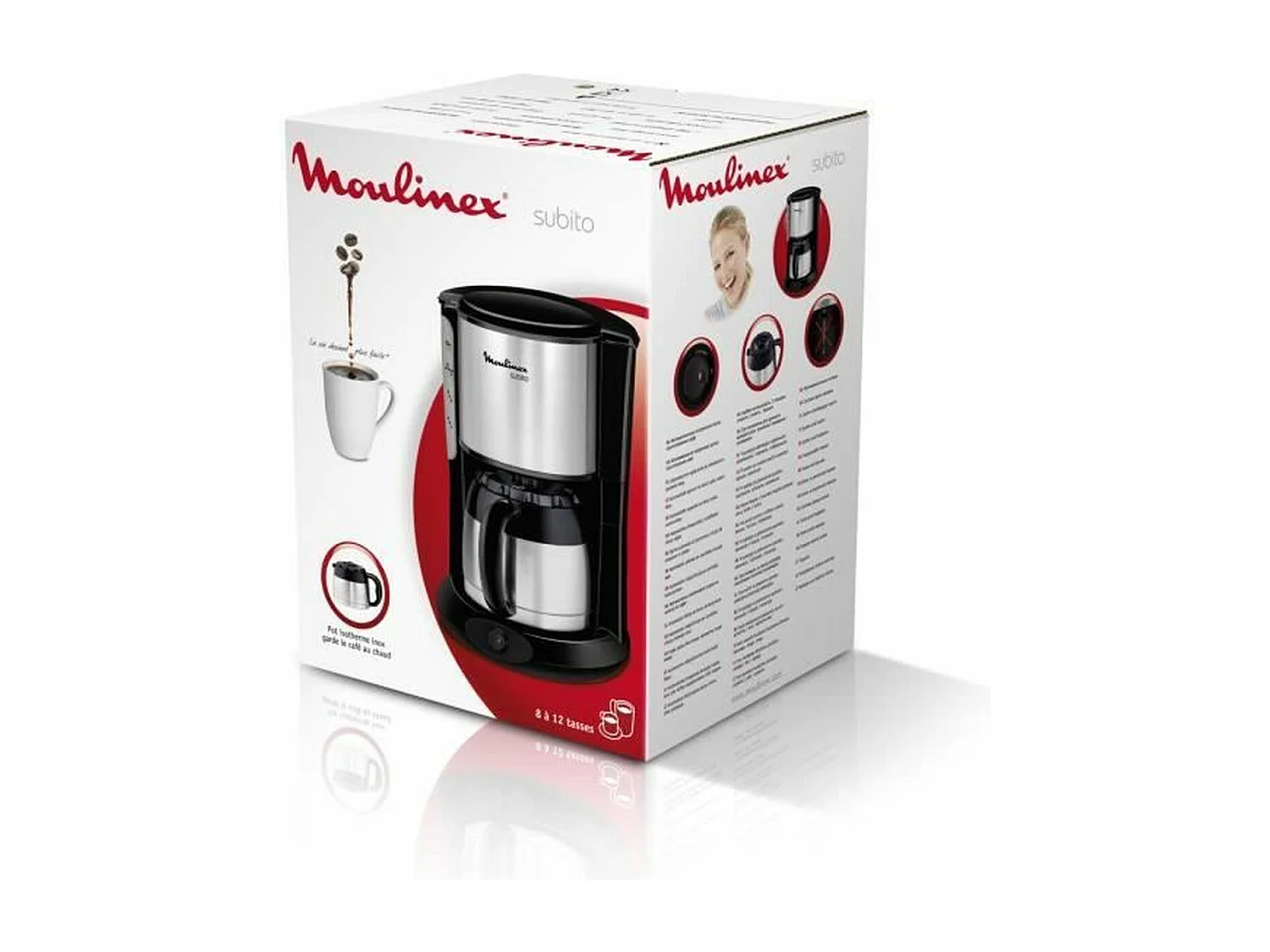 Cafetera de filtro - 8 a 12 tazas - Negra y acero inoxidable - 800W