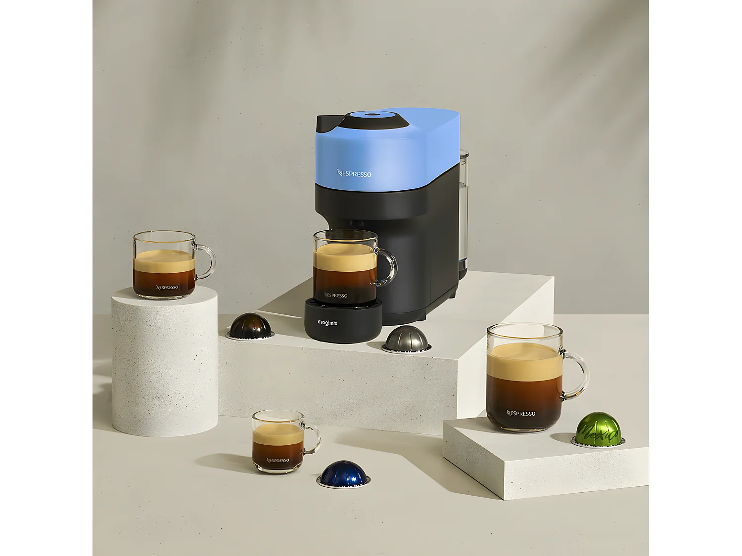 Cafetière à dosette Vertuo POP bleue