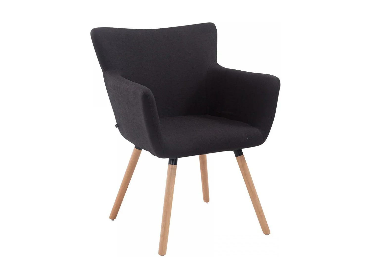 chaise salle à manger - Tissu & Bois - Noir - Antwerpen