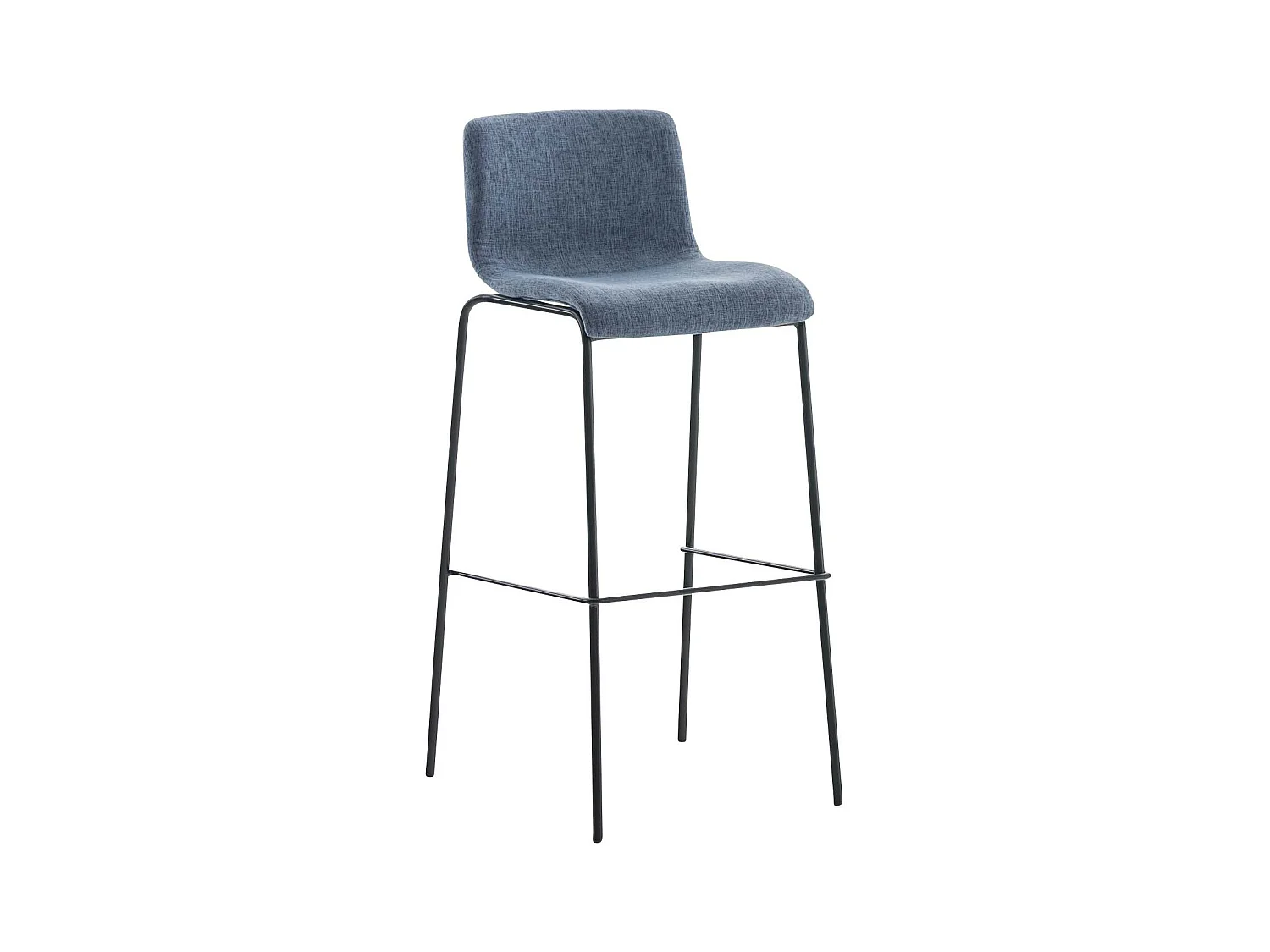 Tabouret de bar - Tissu & Noir - Bleu - Hoover