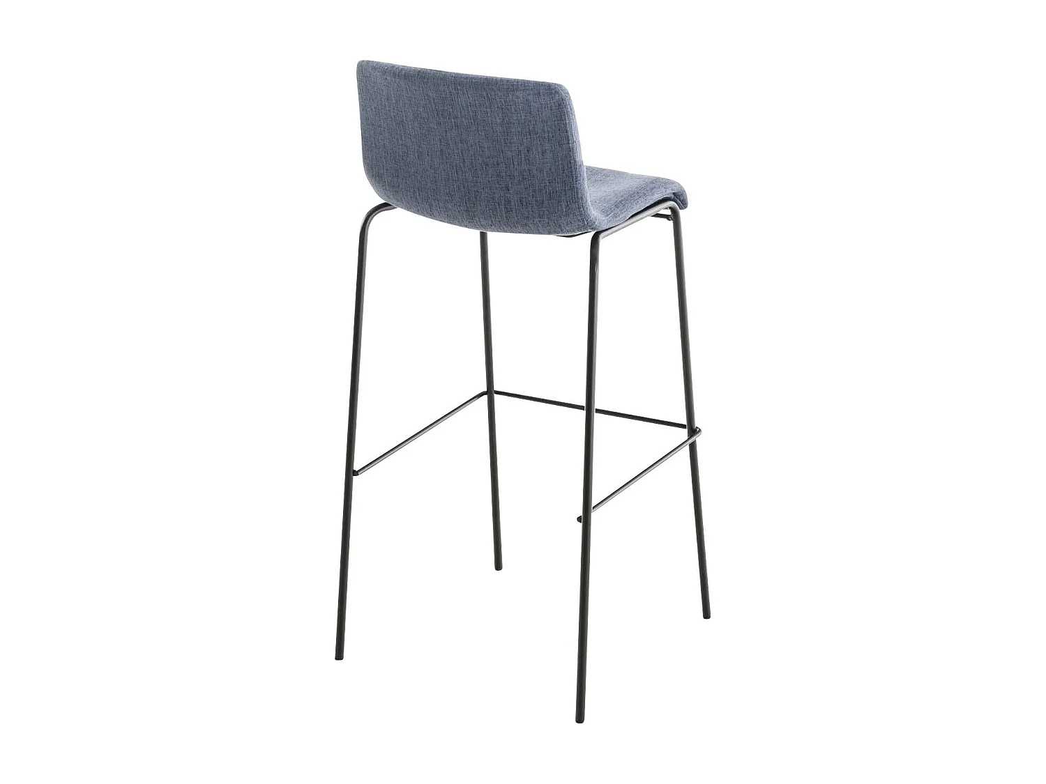 Tabouret de bar - Tissu & Noir - Bleu - Hoover