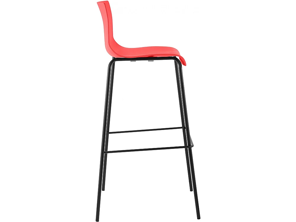 Lot de 2  Tabouret de bar - Plastique & Noir - Rouge - Hover