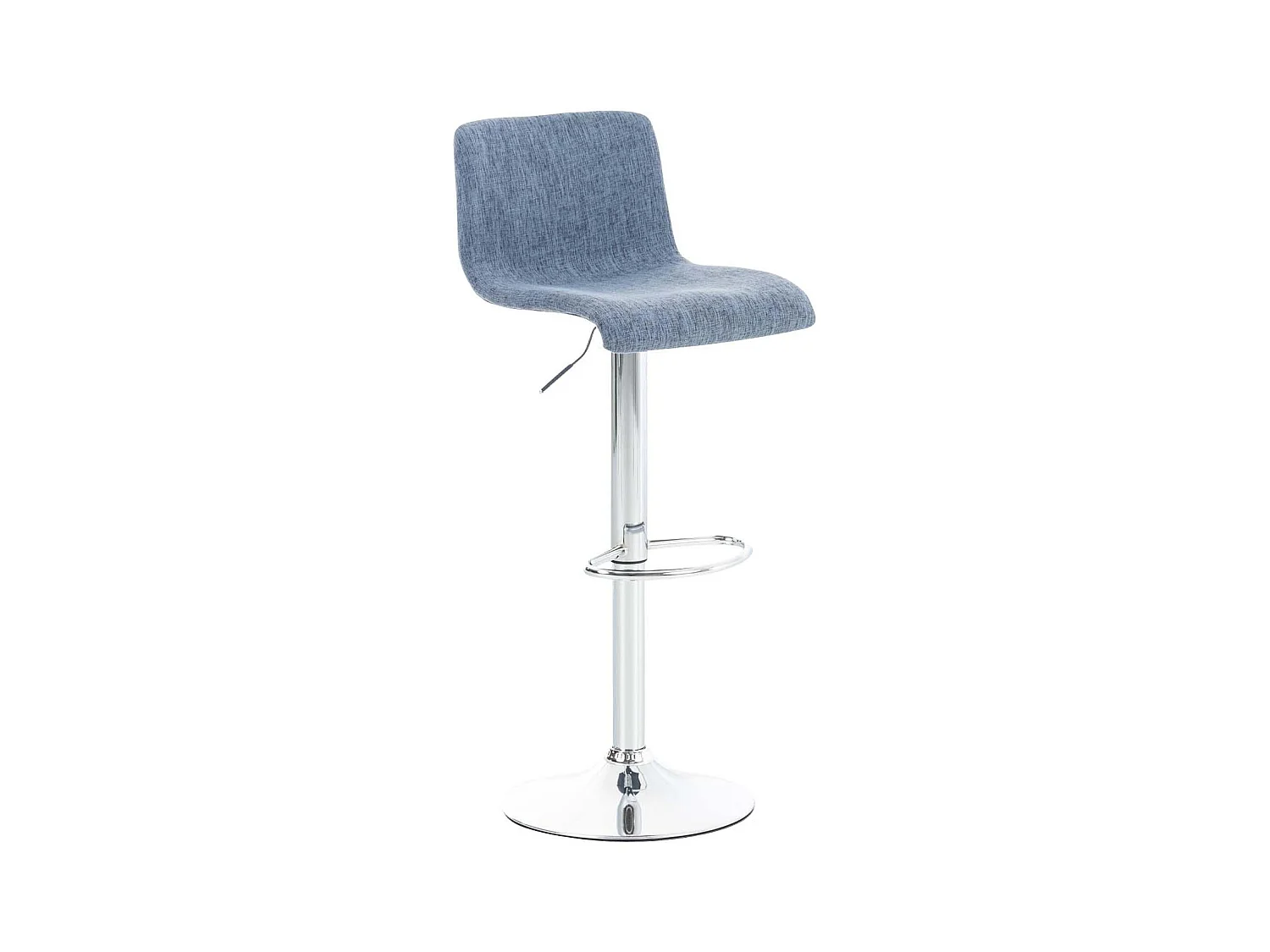 Tabouret de bar - Tissu & Métal chromé - Bleu - Hover