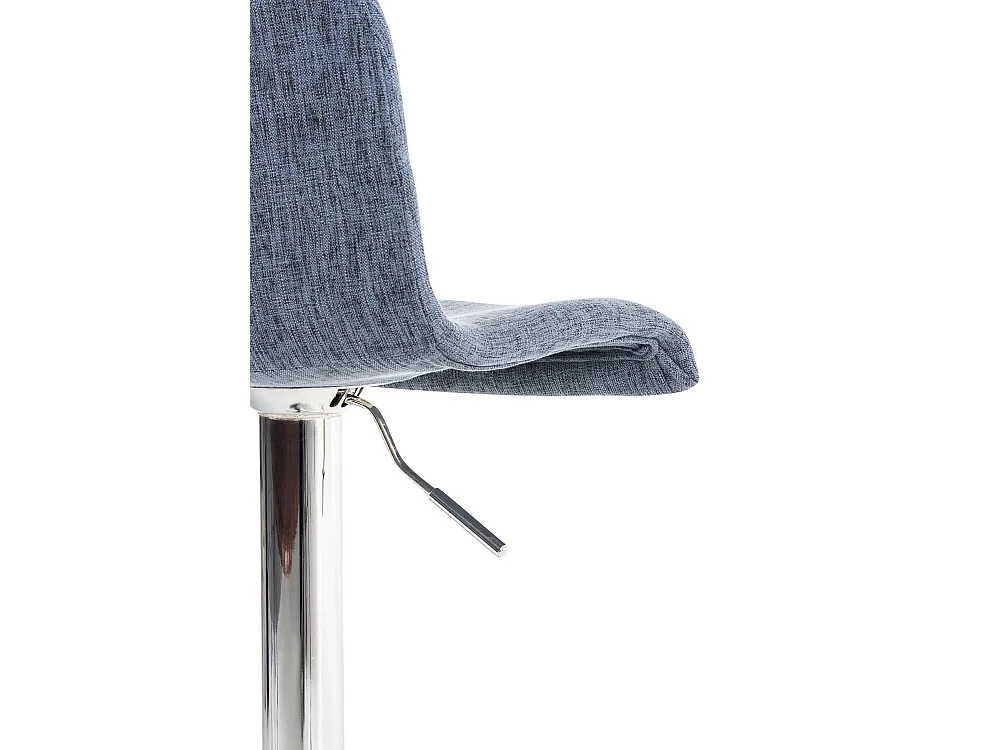 Tabouret de bar - Tissu & Métal chromé - Bleu - Hover