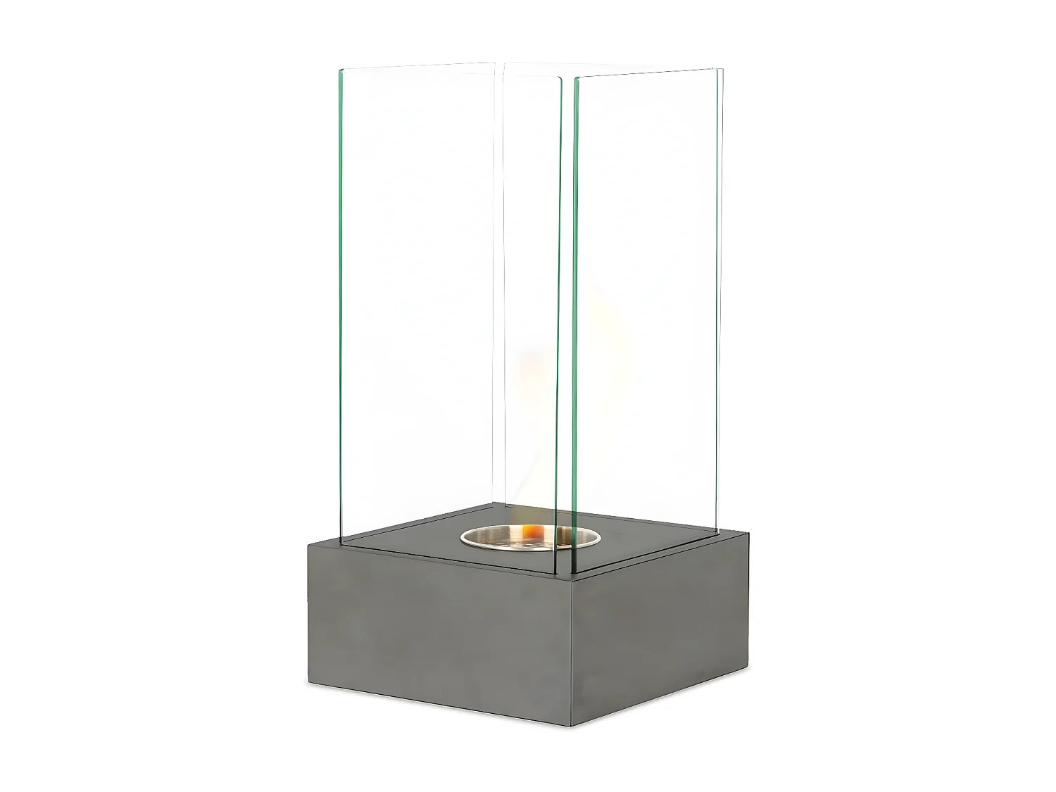 Moderne Bioethanol-Kamine in Grau mit Prägung 25 x 25 x H 65 cm