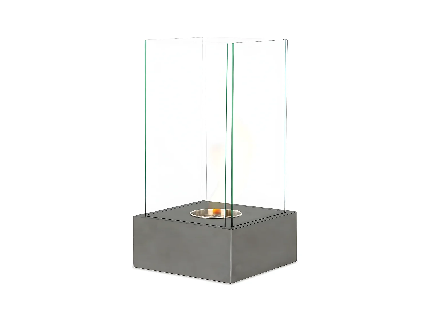Caminetti al bioetanolo moderno  grigio goffrato cm 25 x 25 x h 65