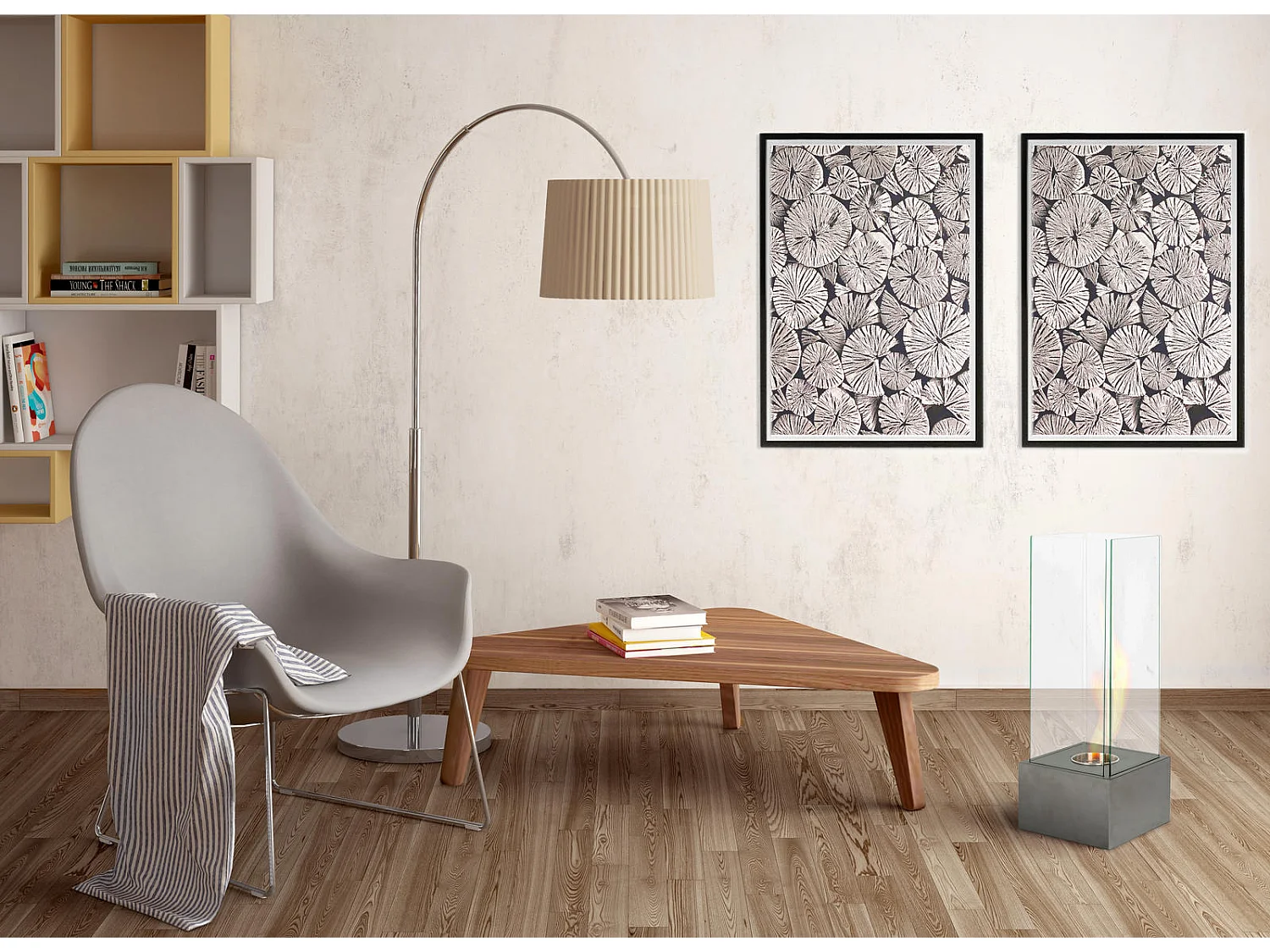 Niveaux Cheminées au bioéthanol en acier chromé