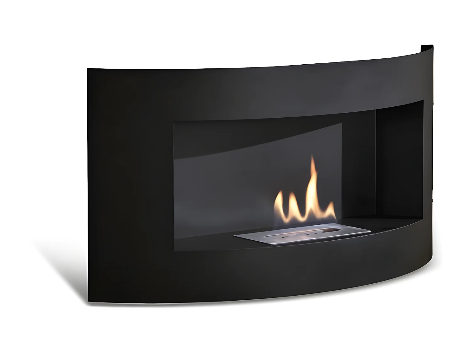 Schwarzer Bioethanol-Wanddesign-Biokamin 63 x 15,5 x H 45 cm