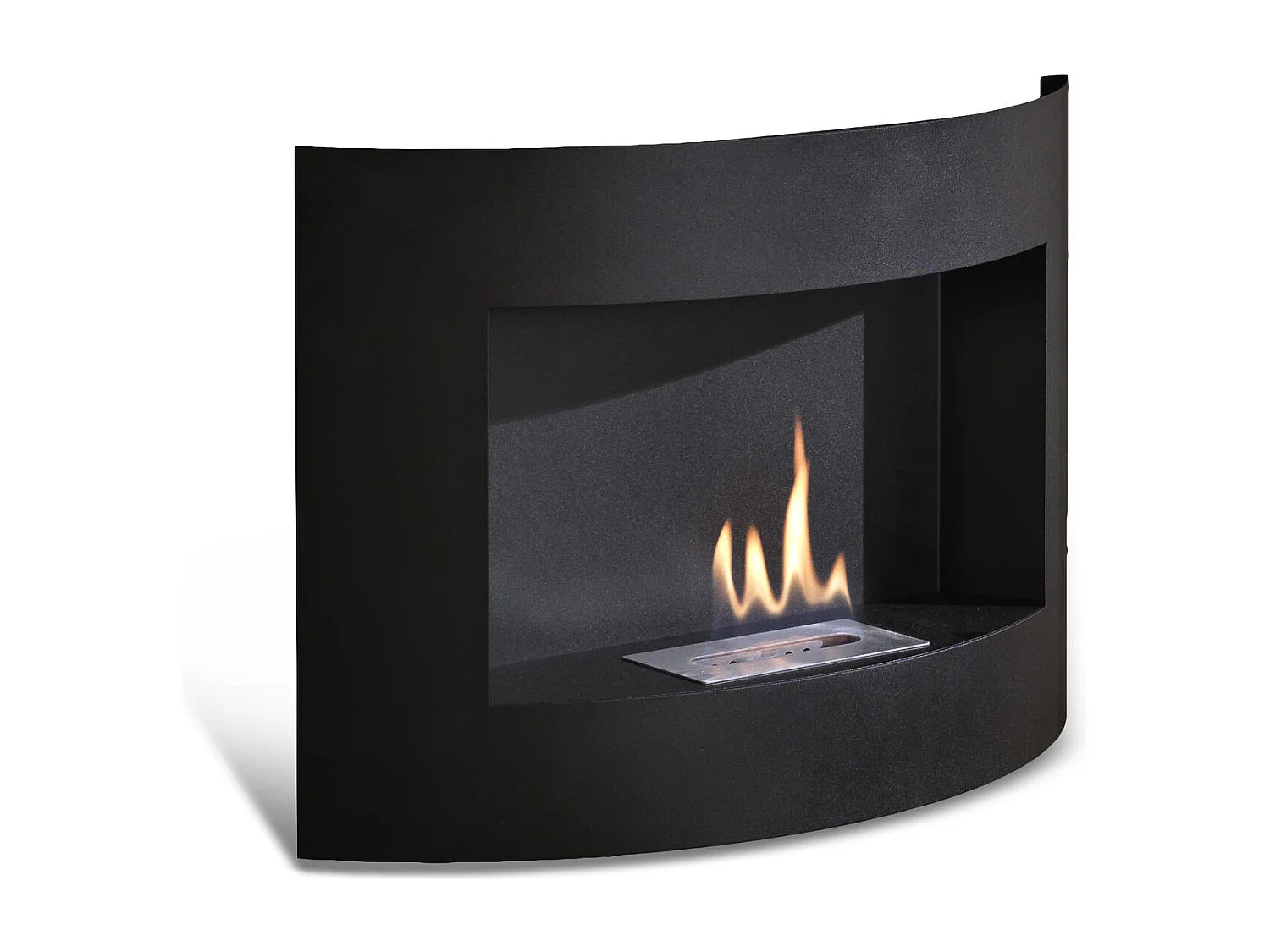 Redonda Biocheminée murale en métal noir