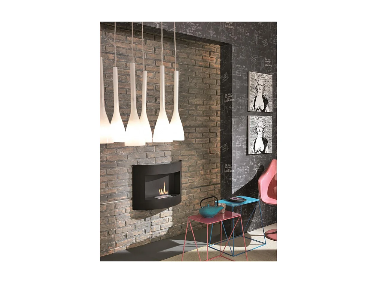 Redonda Biocheminée murale en métal noir