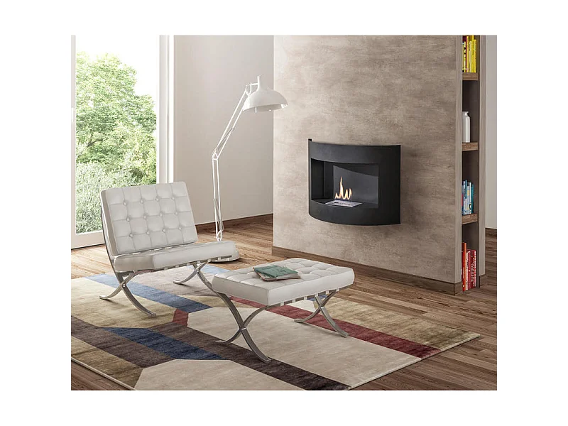 Redonda Biocheminée murale en métal noir