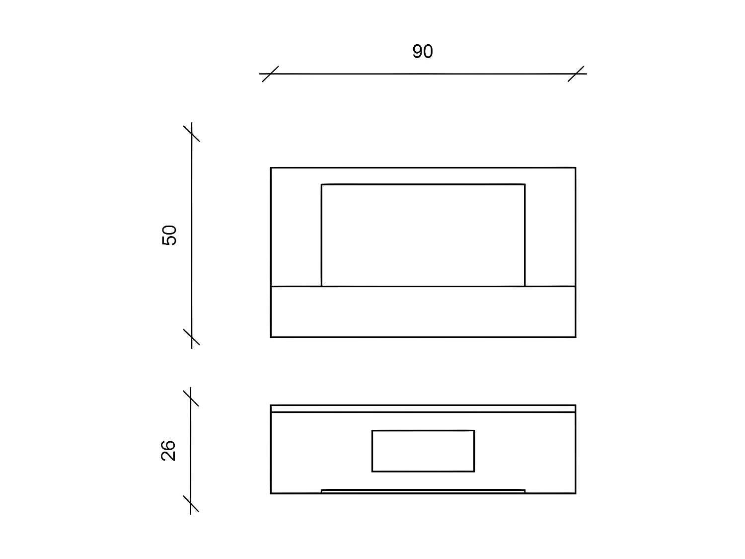 Schwarzer Bioethanol-Wanddesign-Biokamin 90 x 26 x H 50 cm