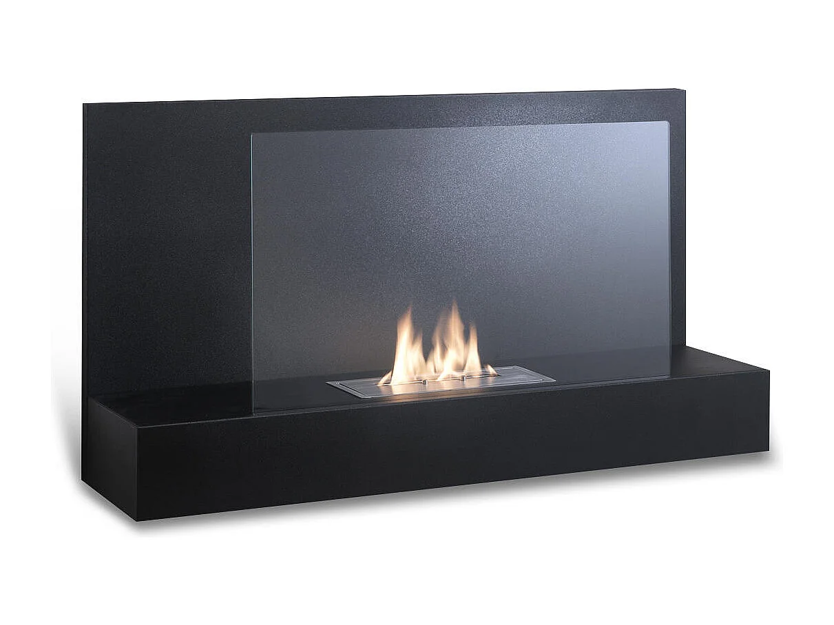 Bmovie Biocheminée murale en métal noir