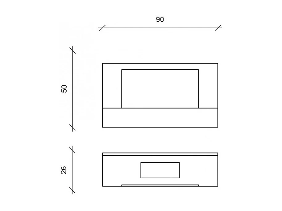 Bmovie Biocheminée murale en métal noir