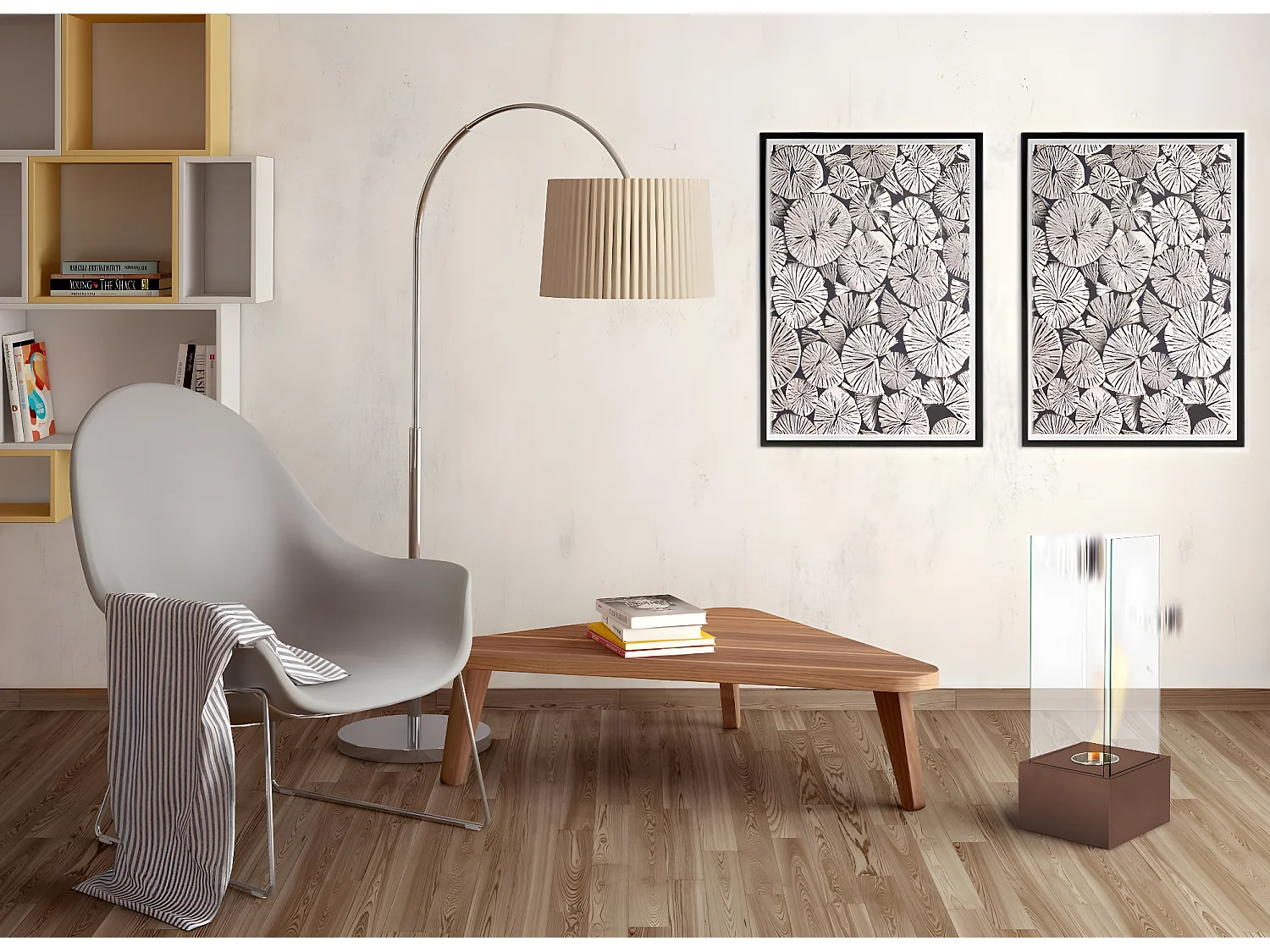 Chimeneas modernas bioetanol óxido 25 x 25 xh 65 cm