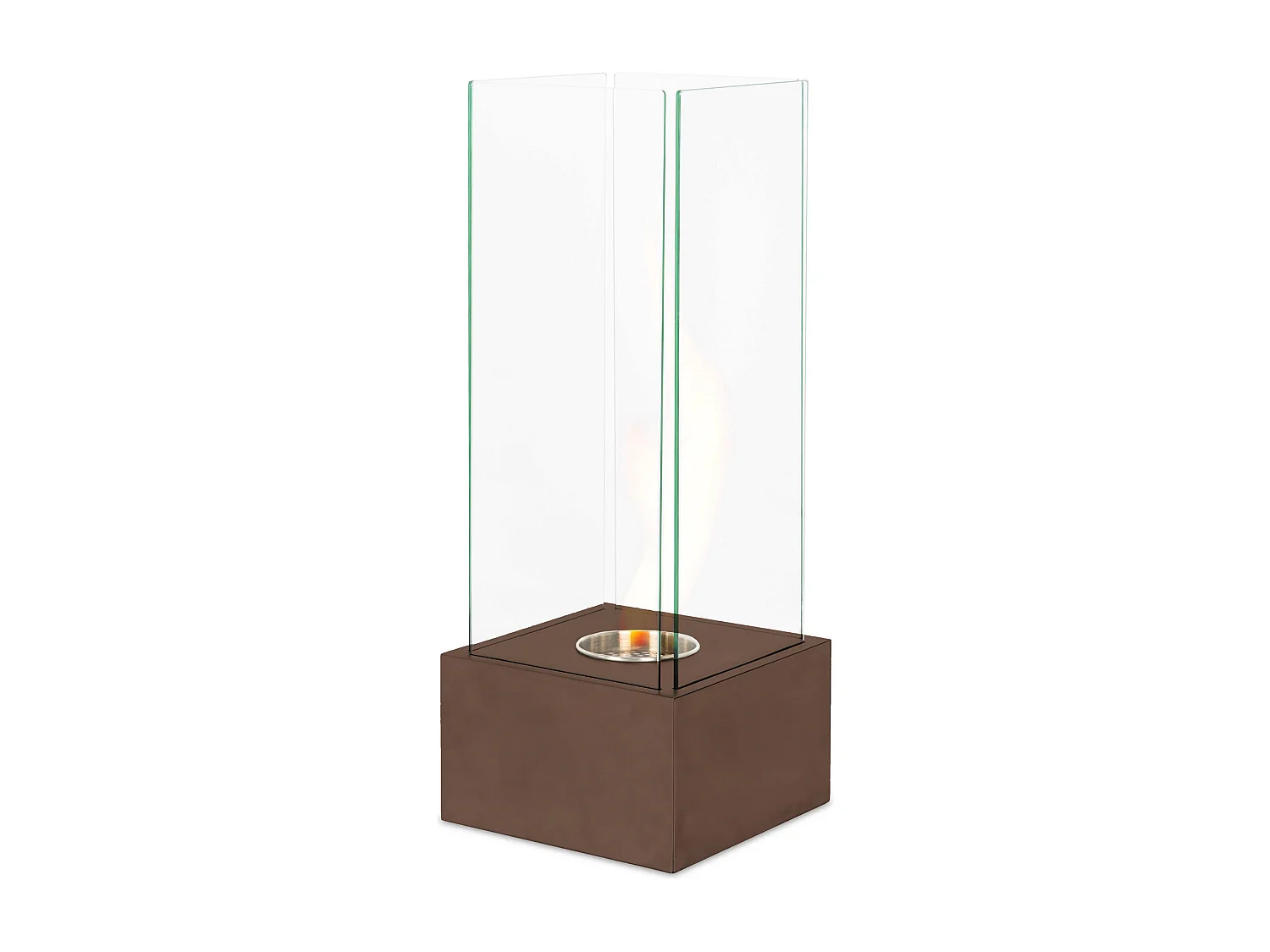 Niveaux Cheminées au bioéthanol en acier chromé