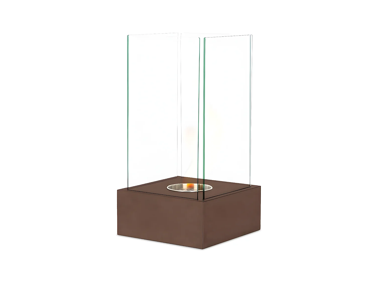 Cheminées bioéthanol modernes rouille 25 x 25 xh 65 cm