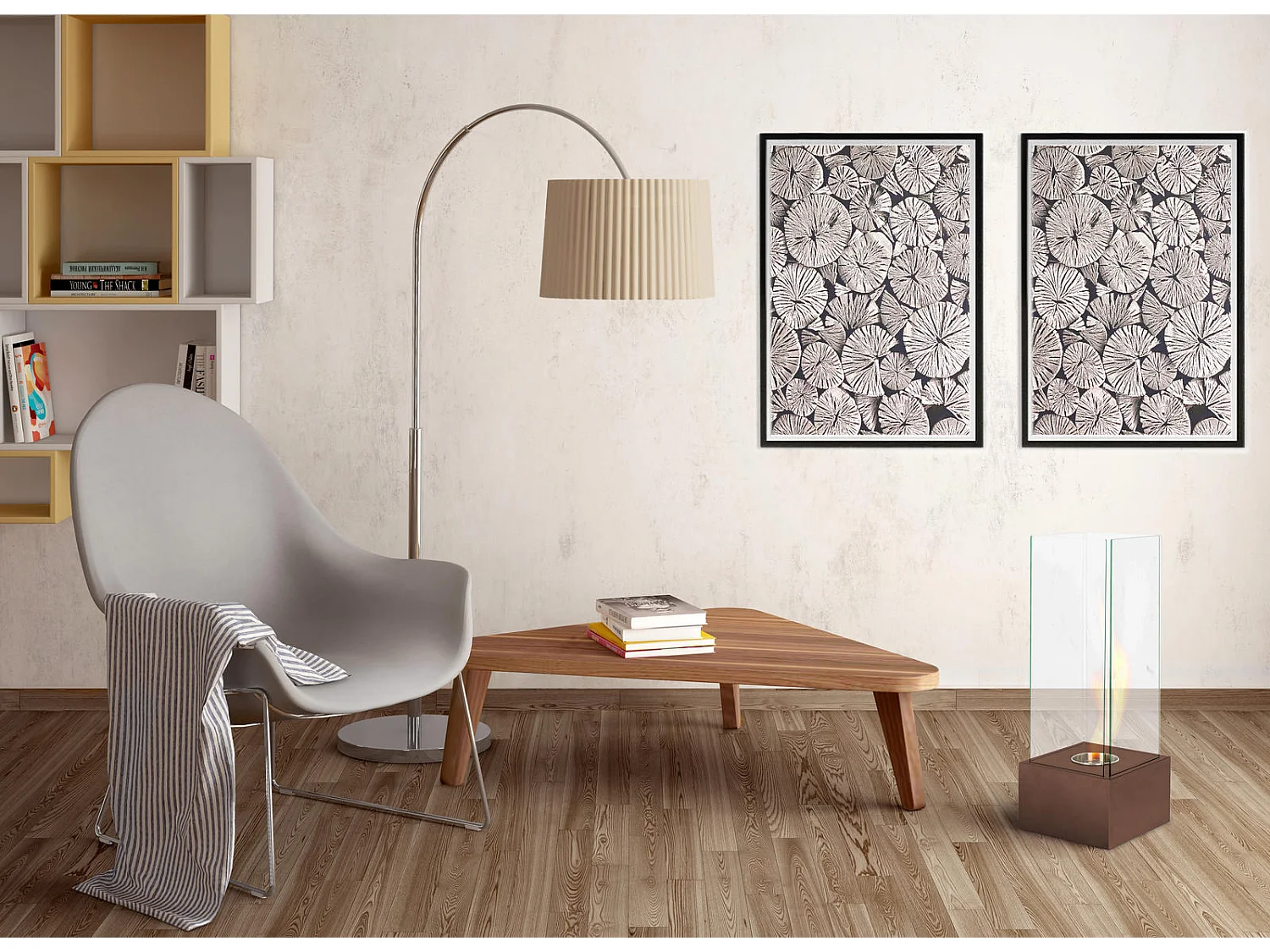 Niveaus - Bio-ethanol haarden in verchroomd staal