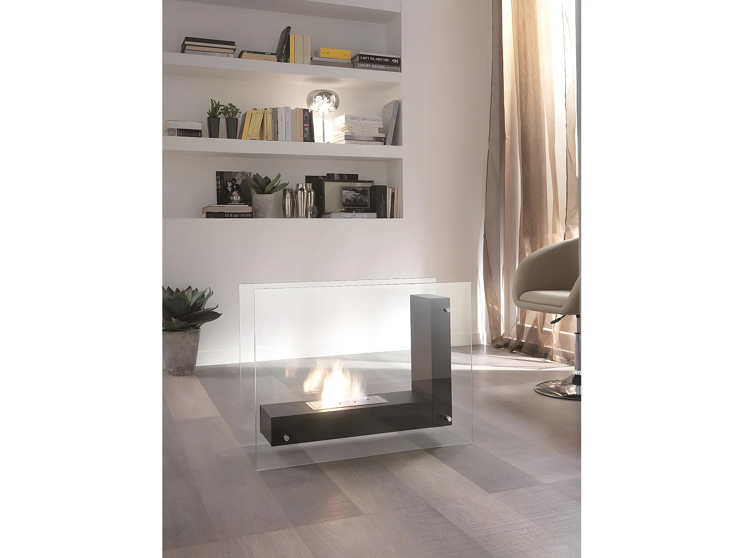 Designboden Biokamin Bioethanol schwarz 80 x 31 x H 60 cm