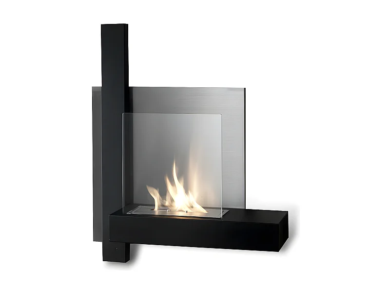 Chasis - Biochimenea de pared de metal negro
