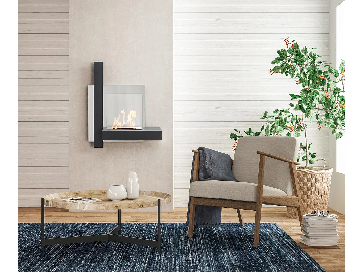 Chassis - Wandbiohaard in zwart metaal