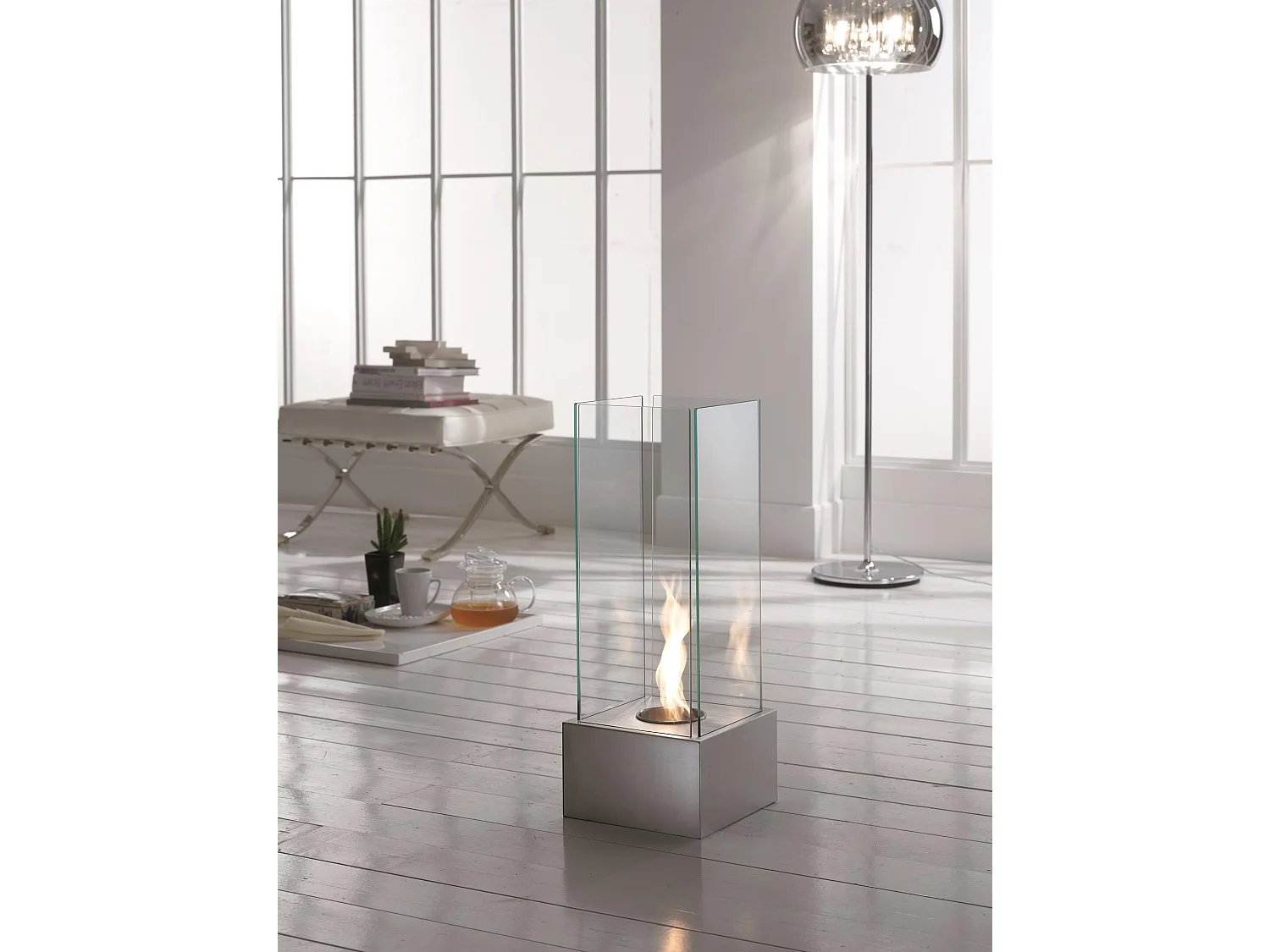 Niveaus - Bio-ethanol haarden in verchroomd staal