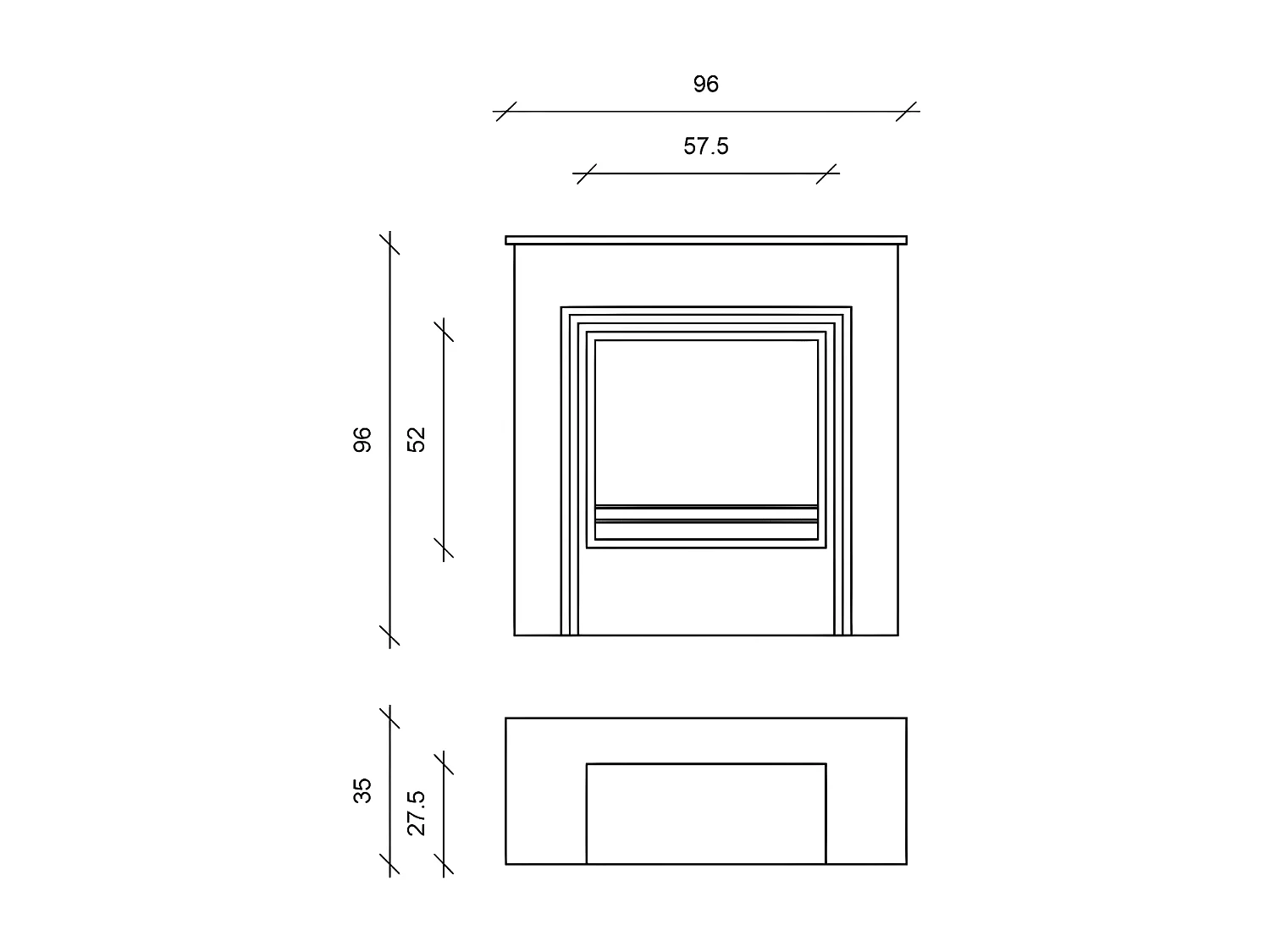 Bio-cheminée au sol design au bioéthanol blanc 96 x 35 xh 96 cm