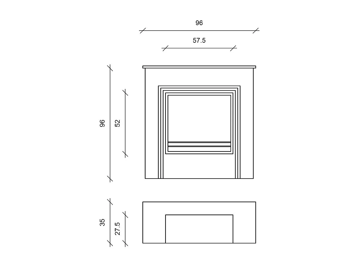 Family - Bodenstehender Biokamin aus weiß lackiertem MDF
