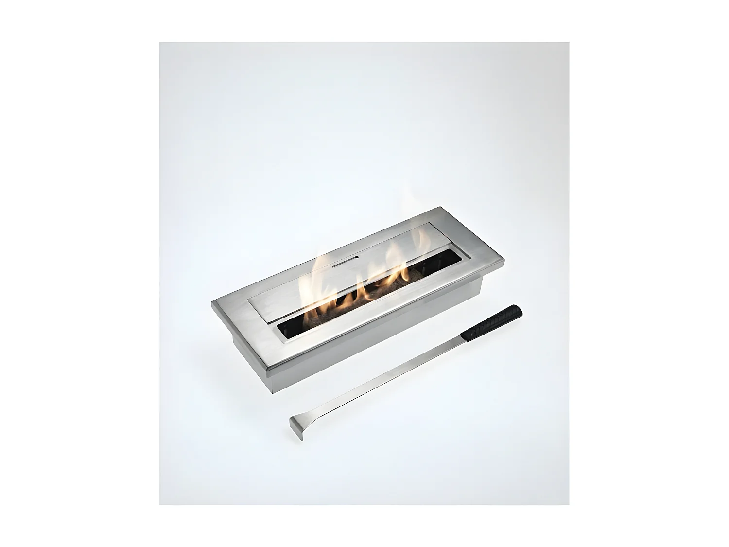 Base - Vela de mesa de bioetanol em aço cromado