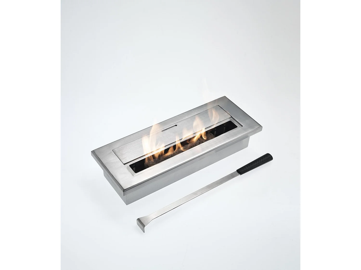 Base Bougie de table au bioéthanol en acier chromé