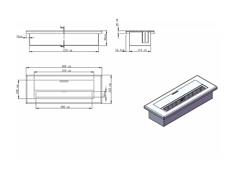 Base Bougie de table au bioéthanol en acier chromé